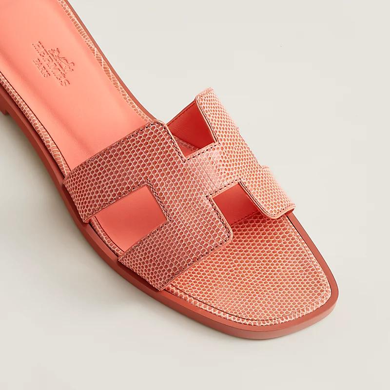 Giày Hermes Oran Sandal Nữ Cam Pastel